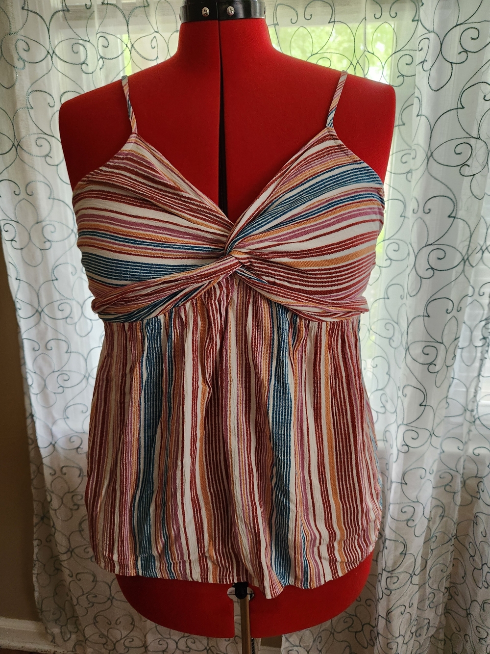 Maurices Multi-Stripe Twist-Front Top
